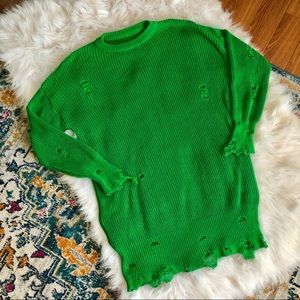 Lightweight Distressed sweater dress